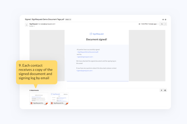 SignRequest email notification