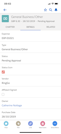 Direct expense submissions via mobile