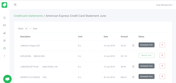 Klippa card statements