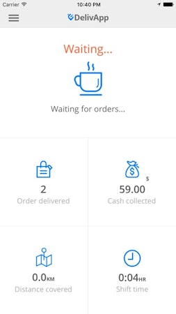 DelivApp waiting orders