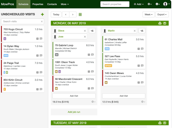 SortScape schedule screenshot