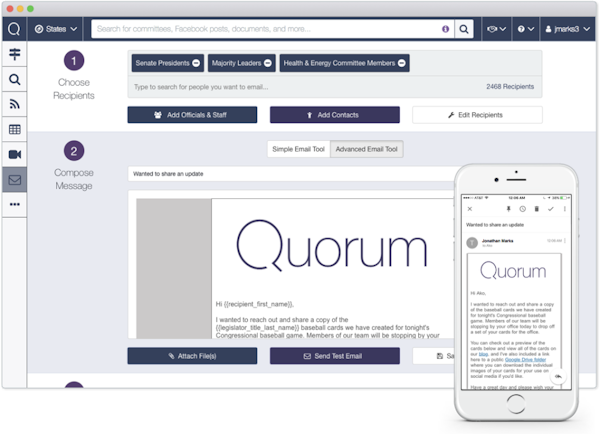Quorum email template screenshot