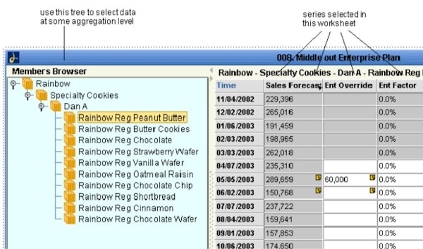 Oracle Demantra member browser