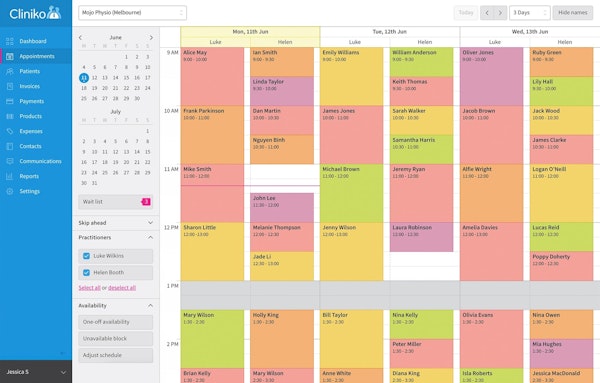 Cliniko appointments