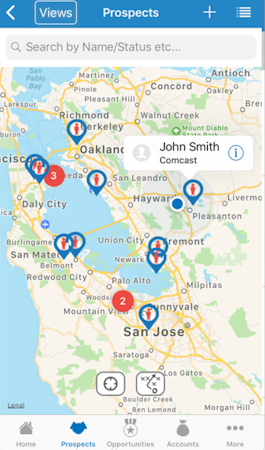 Veloxy view prospects on a map