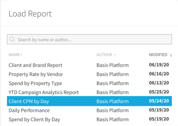 Basis reports