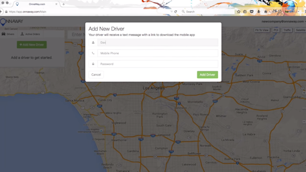 OnnaWay add new driver
