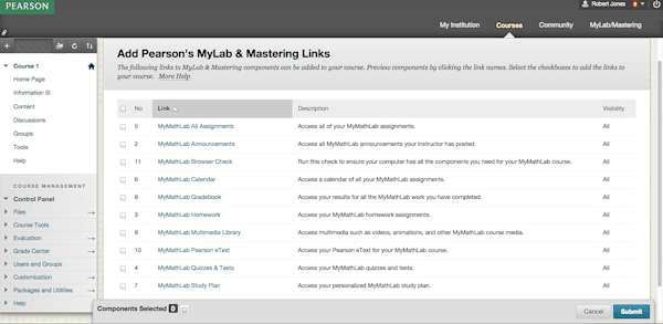 MyLab add courses