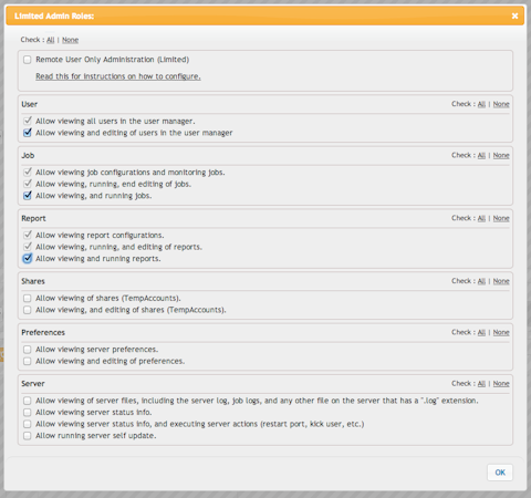 CrushFTP manage admin roles