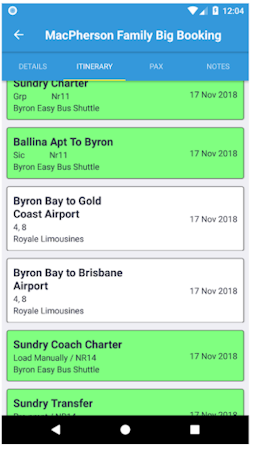 Tourplan booking search results