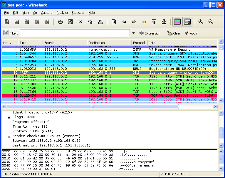 wireshark display filter by size