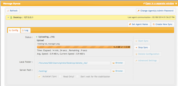CrushFTP manage data synchronization