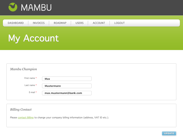 Mambu my account