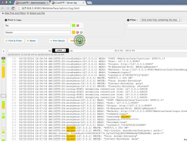 CrushFTP log viewer