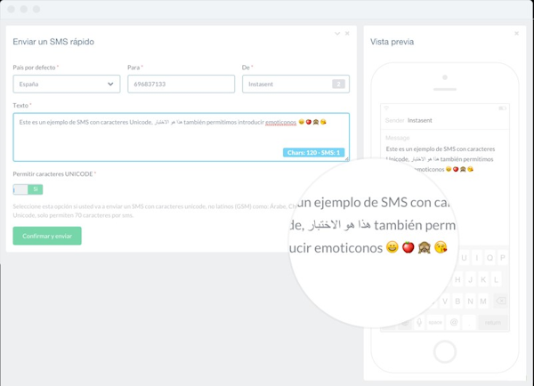 Instasent send a quick SMS
