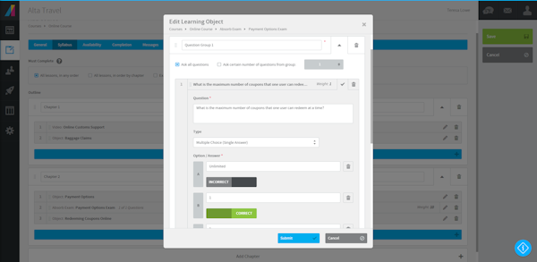 Absorb Assessment Creation