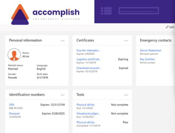 Accomplish employee information