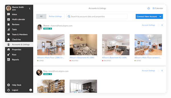 Accounts and listings