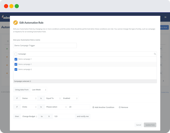 Adzooma edit automation rules