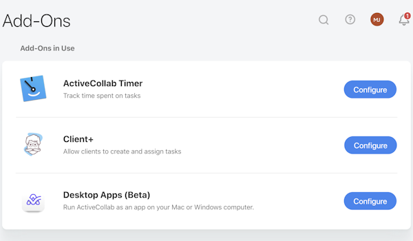ActiveCollab add-ons