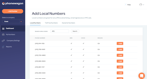 PhoneWagon add local number