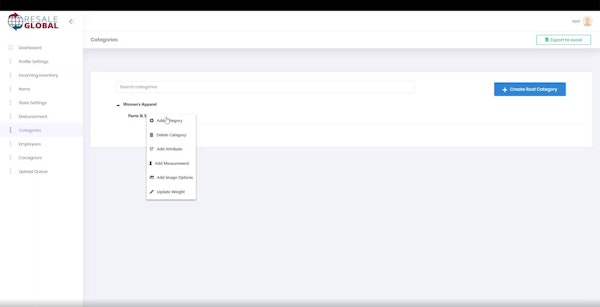 Resale Global adding categories