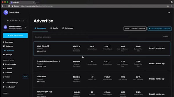 ToneDen campaign management