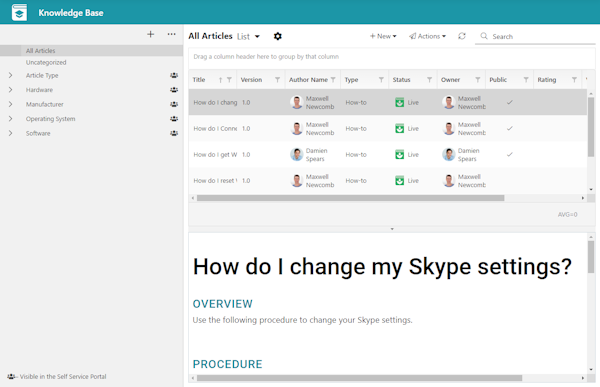 Knowledgebase Articles