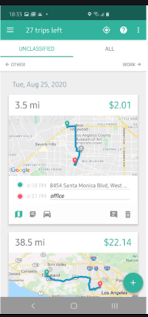 Everlance trip summary