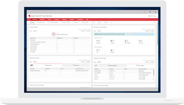 Apex One dashboard screenshot