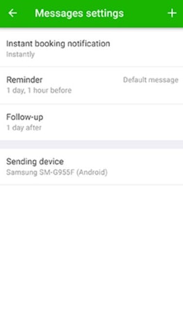 Appointfix message settings