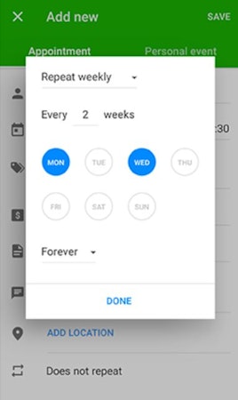 Appointfix recurring appointments