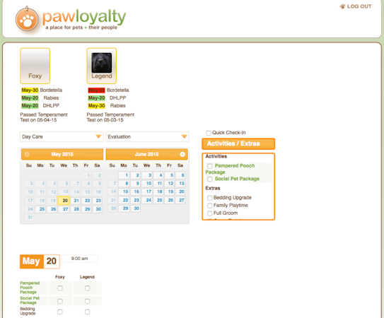 Pawloyalty appointment scheduling