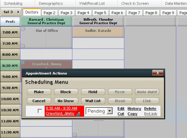 Appointment settings