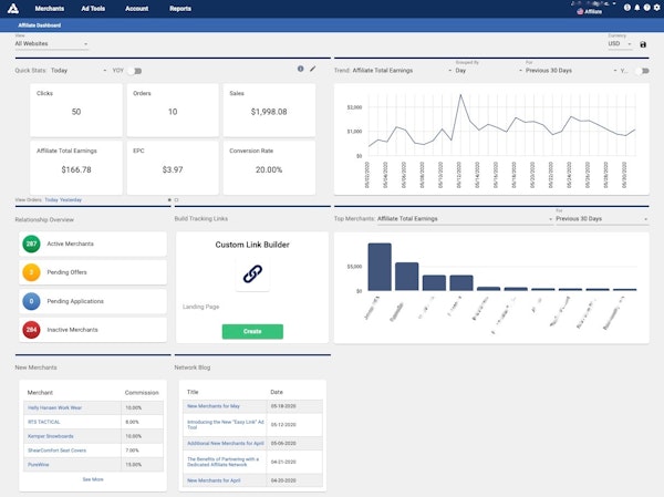 Arches affiliate dashboard