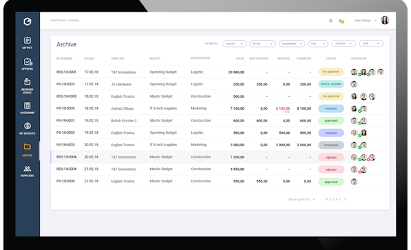 CostTracker archive page