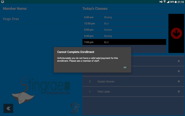 Arnold reception app screenshot