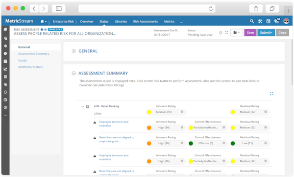 Assessment summary
