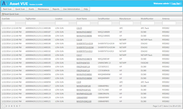 Asset Vue Quick Inventory Overview