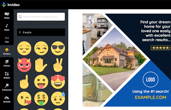 InVideo add stickers
