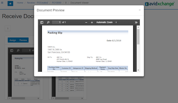 Attach documents for 2 or 3 way match