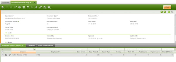 Exceloid HCM attendance