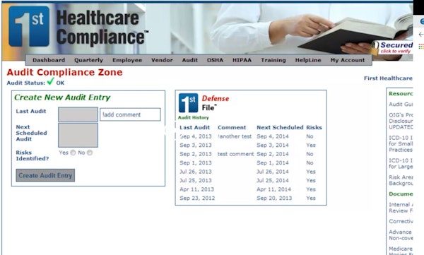 Audit compliance
