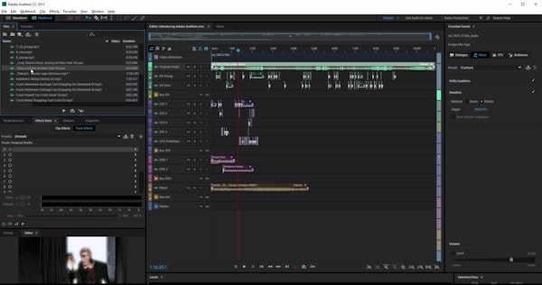 Adobe Audition Essential Sound panel
