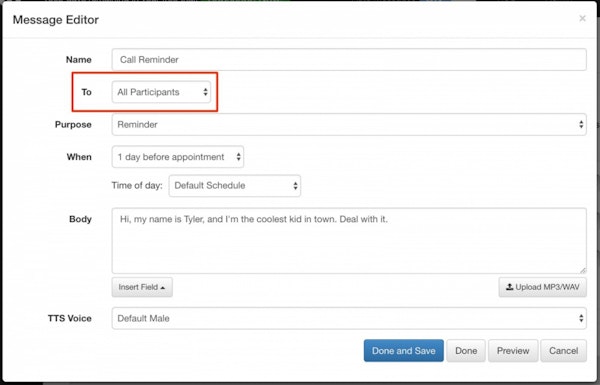 Apptoto automated messaging screenshot