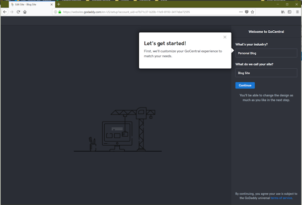 GoDaddy Website Builder blog site