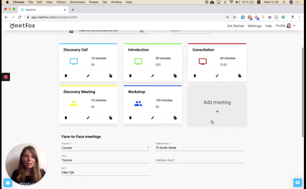 MeetFox dashboard