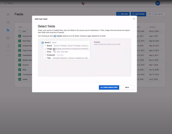 Bannerflow feeds
