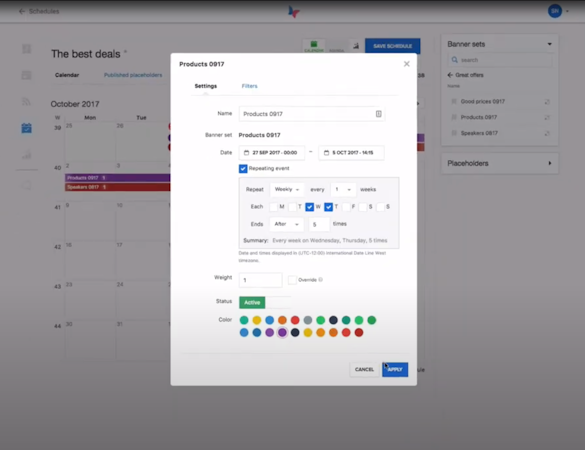 Bannerflow scheduling