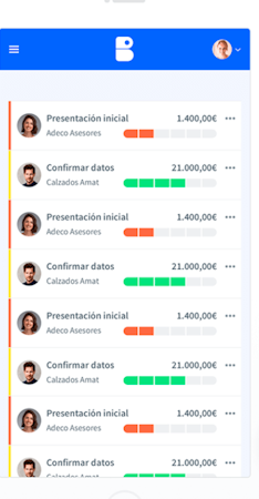 billage colored indicators for expenses